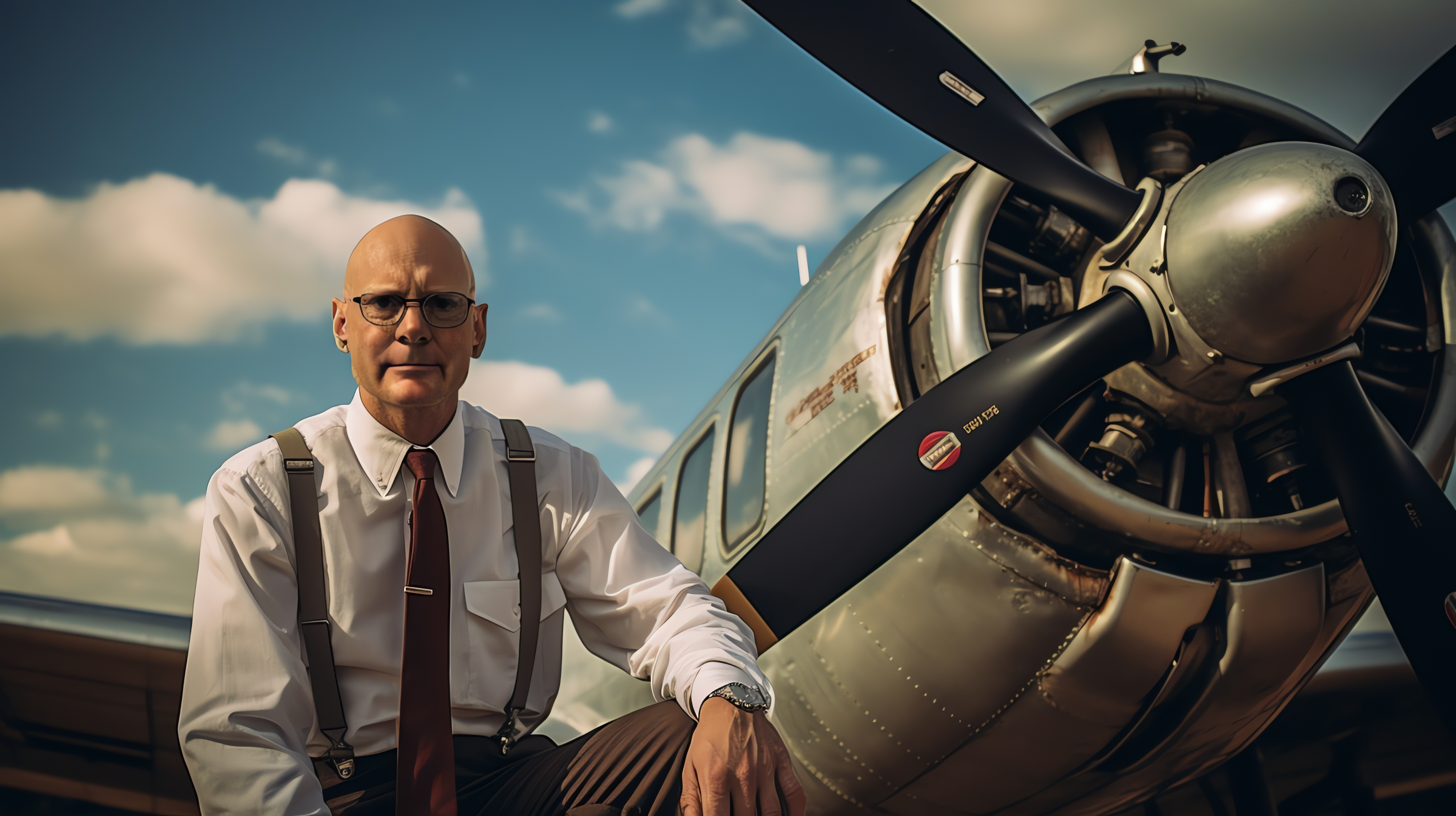 sixactual_texas_flying_male_doctor_in_50s_bald_in_front_of_a_ol_526a143d-ed6f-432a-98fa-9586a63580a0_ins